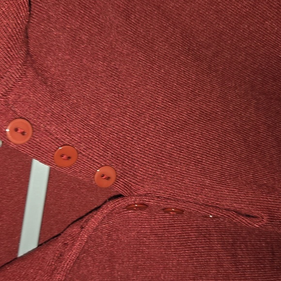 Burgundy red Button-Up Sweater, L, NWT - Picture 4 of 7